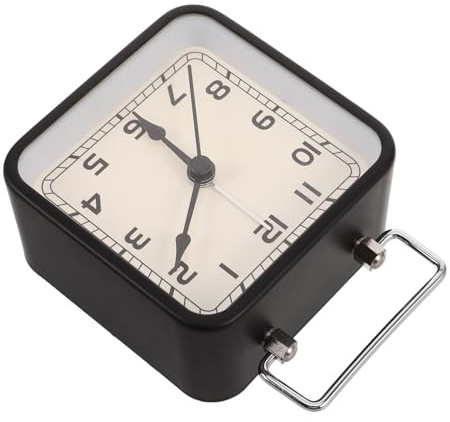 Zerodeko Reloj Silencioso De Viaje Cuadrado Luz Despertador De Mesa Analógico para Dormitorio Baño Infantil