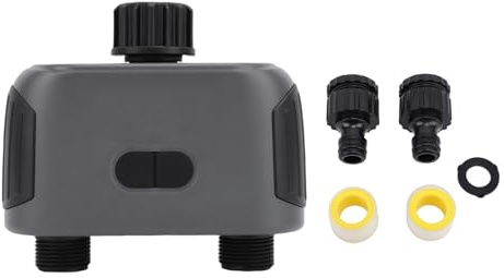 Timer di irrigazione Bluetooth, controller della valvola dell'acqua intelligente a 2 uscite con timer di irrigatore regolabile a gamma 49 piedi per irrigazione per prato e giardino