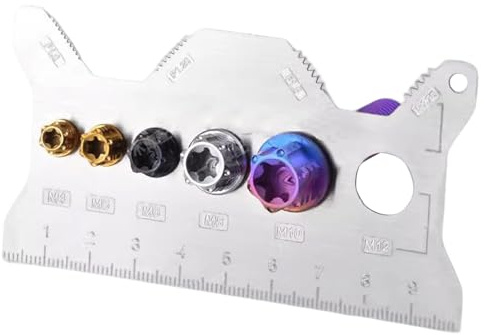 Ruwshuuk Calibre de Roscas para Pernos - Herramienta de Medición de Calibre para Tornillos,Estándar De Doble Cara Preciso Portátil Para Instalación Reparación Muebles Automoción Tuberías Taller