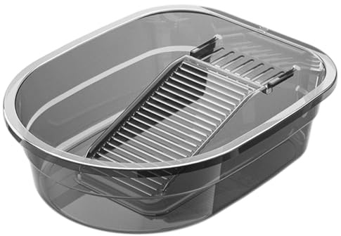 Lavabo de PET integrado con gancho y almohadilla antideslizante, 43 x 33 x 12, 7 cm, resistente, para lavar ropa a mano.