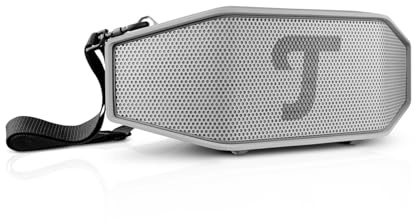 Teufel ROCKSTER Cross 2 Tragbarer Bluetooth Lautsprecher | für drinnen und draußen, mit langer Akkulaufzeit bis 38 Std, IPX5 Strahlwassergeschützt, Stereo Speaker - Light Gray