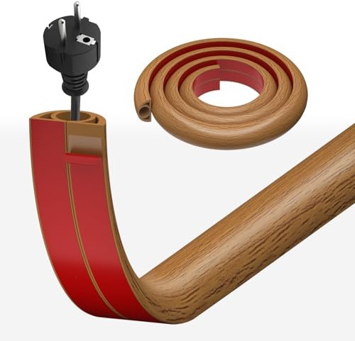 ANKUOFUA Kabelkanal Holzoptik Selbstklebend,2.5CMx3M Flexibel Kabelschacht