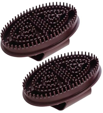 SOPOTUTU 2 pièces Brosse Méridienne Portable Outil de Massage Corporel Profond pour Relaxation Complète Design Ergonomique Couleur Café pour Dos Cou Épaules et Jambes
