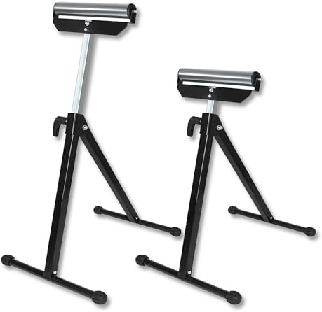 Froadp 2er Set Rollenbock aus Stahl, Höhenverstellbar 68-108 cm, Klappbarer Rollbock mit Antirutschfüßen, Rollenständer Unterstellbock für Werkbank und Werkstatt, Tragfähigkeit 60 kg pro Stück