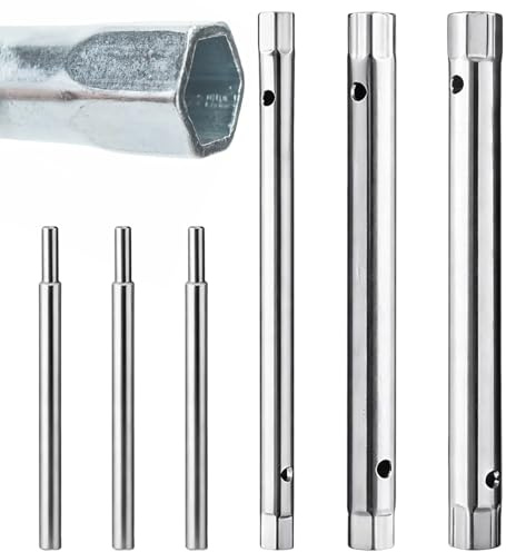 HiTjK 6 PCS Tap Spanner Set, Box Spanner Set for Tight Spaces, Monoblock Tap Spanner Set for Under Sink Taps, Sink Taps Spanner for Bathroom and Kitchen Fixtures, Alloy Material Construction