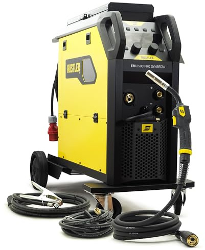 Rustler 350C PRO Synergic MIG/MAG Poste à souder Inverter 350 A 400 V – Poste à souder professionnel multifonction avec gaz de protection, fil fourré sans gaz, soudage à électrodes MA, Lift TIG