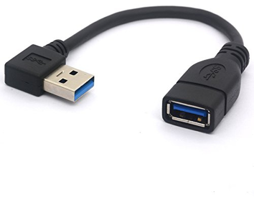OpenII USB-3.0-Verlängerungskabel, 90 Grad nach links gewinkelt, USB-Typ-A-Stecker auf Buchse, 5 Gbit/s, Verlängerungskabel, 15 cm Left