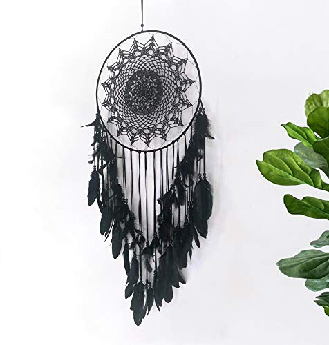 DUOER Große Schwarze Spitze-Traumfänger-indische Art Traumfänger Start Auto Hochzeit Dekoration