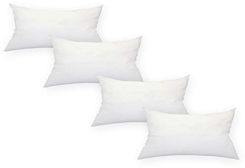 Haus und Deko 4er Set Füllkissen Innenkissen Polyester Sofakissen Kopfkissen Kissen Weiß Inlett (30 x 50 cm)