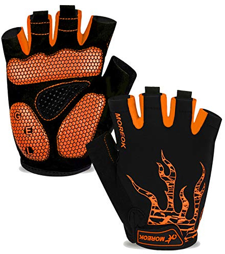 MOREOK Cycling Gloves Bike Bicycle Gloves, Half Finger 5MM Gel | Biking Gloves for Men Women Gym workout exercise Motorcycle Hiking Rowing Outdoor Sports