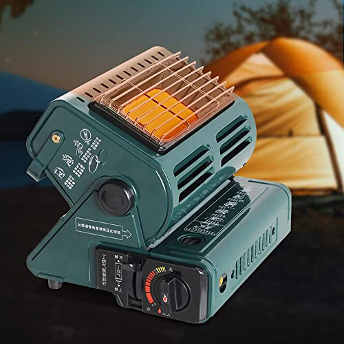 YKYR Calefactor De Gas De Cerámica, Portátil Calefactor Exterior, Calentador De Gas 1.3kw, para Camping Y Pesca De Hielo Invierno Uso (Color : Green)