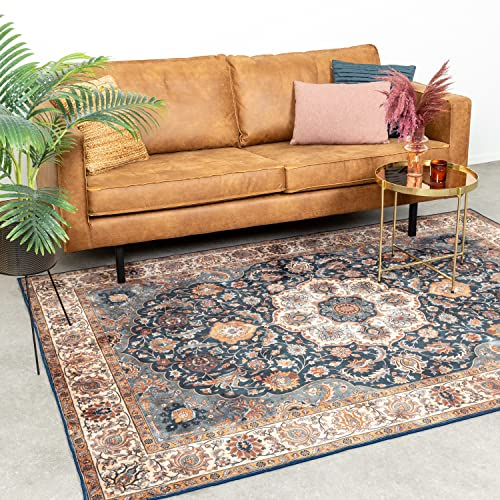 FRAAI | Home & Living Teppich Vintage - Imagine Medaillon Bunt - Baumwolle, Polyester - Flachgewebe - Vintage, Orientalisch - Wohnzimmer, Esszimmer, Schlafzimmer - Carpet