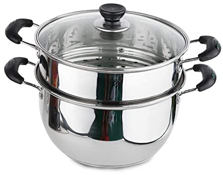 THEGA Pentola per Zuppa - Pentola per Zuppa di Pesce, 201 Piroscafo in Acciaio Inossidabile Addensato, Pentola per Zuppa A 2 Strati di Grande capacità per Uso Domestico con Vaporiera (Size : 26cm)