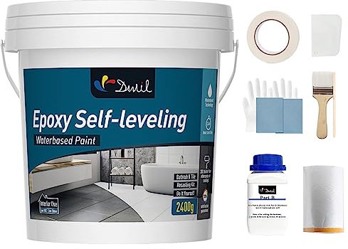 DWIL Tub Refinishing Kit, Epoxy Bathtub Paint, 3kg, White, High-Gloss, Water-based, 66 sq.ft Coverage, 7 Day Full Cure, Indoor Use, Low Odor, Low VOC, For Bathtub, Sink, Tile