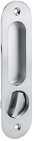 Schiebetürschloss Schiebetürschloss mit Schlüssel Aluminiumlegierung Schiebetürschloss Griff Anti-Diebstahl mit Schlüsseln für Scheunenholz Möbelbeschläge Silber (gebürstetes Silber)