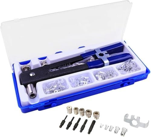JTZXJJX 86PCS Hand Riveter Set, Rivet Nut Tool Kit Including M3/M4/M5/M6/M8 Threaded Rivet Nut and Mandrel