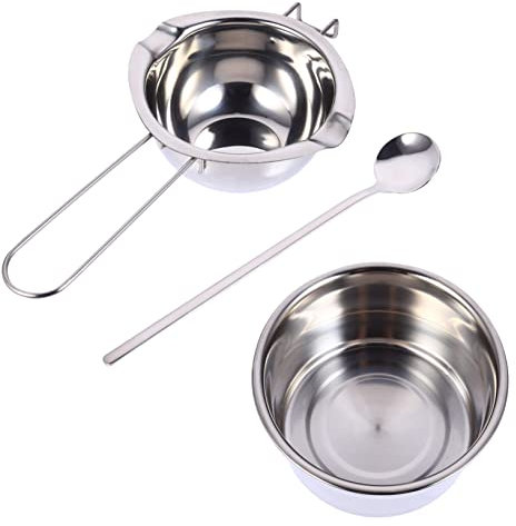 TOPBATHY Pentola per Sciogliere e Formaggio in Inossidabile 1 Set e Compatta Anti-Scottatura Pentole da e Picnic Silver