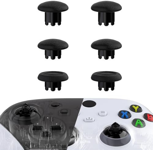 eXtremeRate Edge Joystick pour Xbox One S/X/Elite V1 Manette, pour Nintendo Switch Pro, 6 Thumbsticks Joysticks Interchangeables,Noir