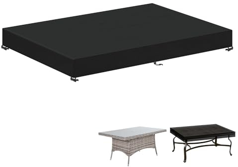 LAMUNI Housse Table de Jardin 180x100x15cm Housses Salon de Jardin | Bâche Table Jardin Rectangulaire Housse pour Plateau de Table Jardin, Oxford 420D Imperméable Housses de Meuble de Jardin
