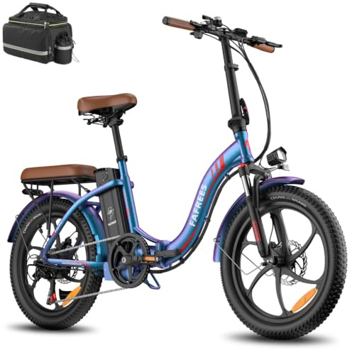 Fafrees F20 Pro Folding Electric Bike, 36V 20Ah Removable Battery, 20 * 3.0 INCHES Fat Tire Electric Bikes for Adults, Ebike for Men Ladies