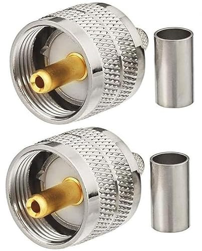 Greluma 2 pz UHF PL259 spina maschio adattatore coassiale a crimpare connettore RF per RG58/U LMR195 compatibile con cavo coassiale con la radioamatoriale