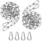FTXanty Cadena de Acero Inoxidable 2 PCS 2 mm Eslabones de Cadena de 2 m Cadenas de Inoxidable + 4 Cadenas de Eslabones de Mosquetón Cadena de Extensión para Suspensión Bloqueo - All 4m