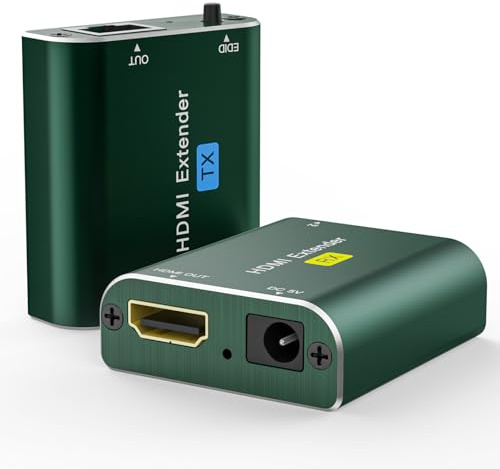 Tihokile HDMI Extender,HD Audio/Video HDMI Extender, Trasmissione Fino a 196ft/60m Sotto 1080P, Funzione EDID di Supporto, Rilevamento Intelligente, Video 3D