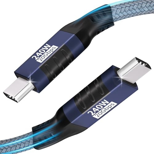 Cable USB C a USB C de alta velocidad (20 Gbps),cable USb C 3.2 Gen 2x2 carga rápida PD 3.1 de 240 W 4K@144 Hz caBle de monitor UsB C cable USB tipo C para iPhone 16/15 Samsung,MacBook,iPad Pro 1M