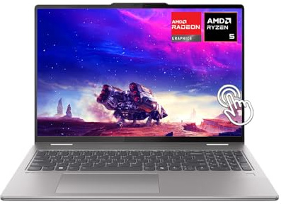 Lenovo Yoga 7 2-in-1 16 WUXGA (1920x1200) Touch-Screen Laptop, AMD Ryzen 5 8640HS 6-core, 8GB RAM, 1TB SSD, AMD Radeon 760M Graphics, Backlit KB, Fingerprint, WiFi6, Win11, Arctic Grey, W/GaLiMu