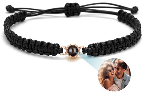 BEXOA Personalisiertes Foto Armband mit Bild - Geschenk für Freundin/Mama/Papa/Paare zum Geburtstag, Valentinstag, Weihnachten Projektion Armband für Damen & Herren