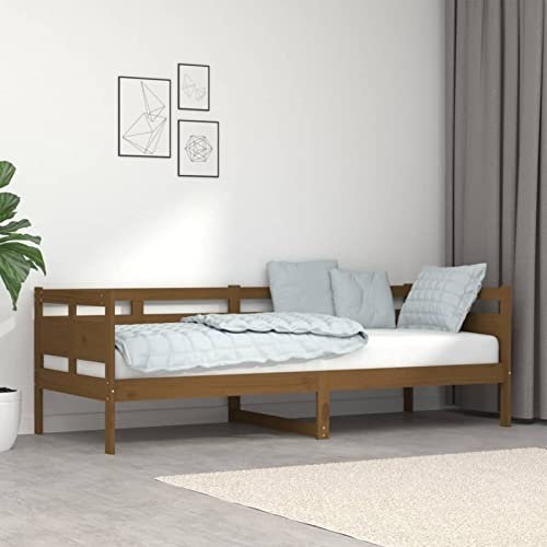 Xichuzi Tagesbett Honigbraun Massivholz Kiefer 80x200 cm, Schlafsofa, Daybed, Bettsofa, Sofa Bed, Sofabett, Schlafcouch, Jugendbett, Bettgestell, Bettcouch - 820305