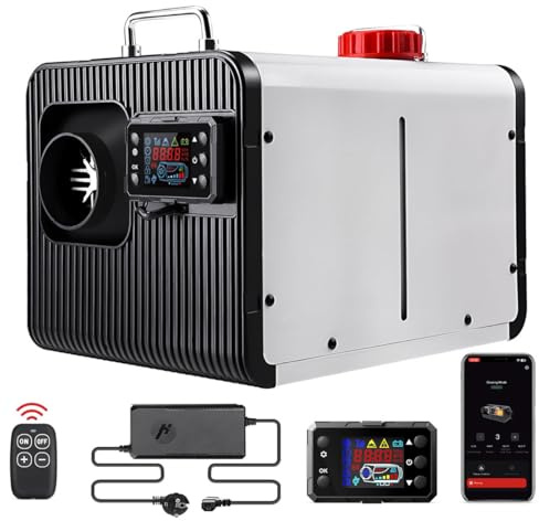 8kW Luft Dieselheizung,12 V/24 V Diesel Standheizung 0,15–0,44 L/Std, Air Diesel Heizung mit Bluetooth APP & Adapter, Heizung für Auto LKW Wohnmobil