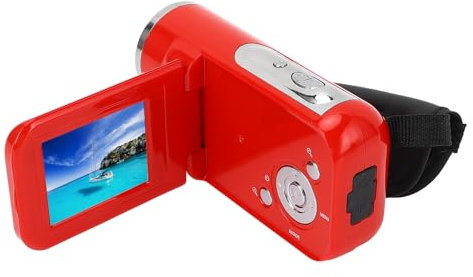 Videocamera 16MP 1080P HD Zoom Digitale 16X Videoregistratore USB per Fotocamera Digitale con Schermo Rotante da 2 Pollici, Funzione Selfie per Viaggi, Leggero e Portatile