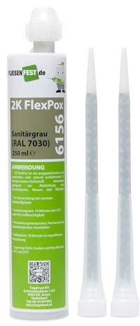 Carrofix 6156 - Mastic époxy bicomposant, flexible et résistant aux moisissures gris sanitaire 250ml - RAL 7030