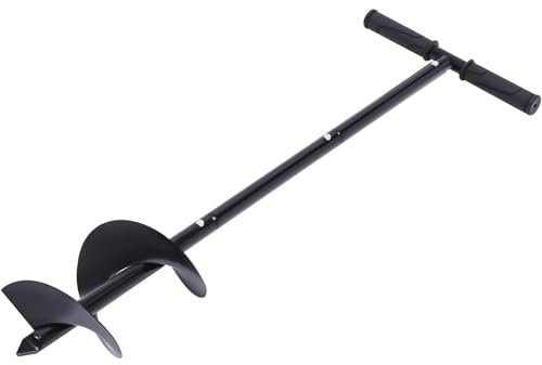 YiAndeli Hand Post Hole Auger, Manual Earth Garden Auger Hole Digger Drill Bit, Auger Planter Fence Garden Auger for Planting Trees, Seedlings, Deep Cultivating Black,1