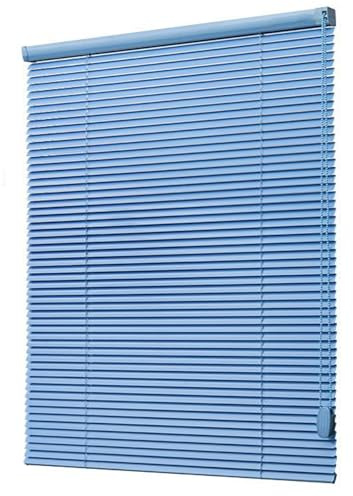 tow000ack Aluminium-Metall-Jalousien,Blaue 25mm Lamellen Vorhang,Tür Fenster Rollo,Wasserdicht,Sichtschutz,Jalousette Horizontale tür Innen Außen Küche,Anpassbar,Breite × Höhe (90cm x 140cm)