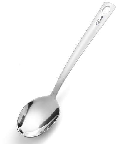Large Serving Spoon 12 Inches Basics Silver Stainless Steel Spoon, Rustproof, Polished, Ideal for Cooking, Baking, Suitable for Restaurant and Home Buffet & Banquet Service