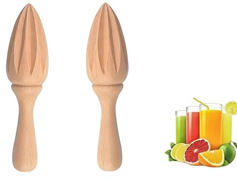 2Pcs Wooden Citrus Juicer - Handheld Manual Lemon/Orange Reamer | Portable Fruit Squeezer Tool for Home, Cafe and Bar,Kitchen Utensils, Bartender Accessories