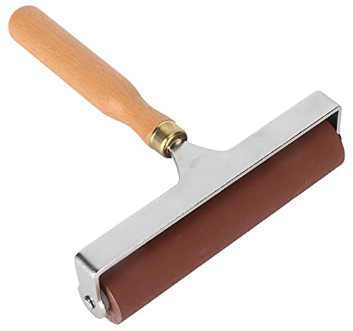 Cocoarm Rullo Brayer in Gomma Morbida Robusto Rullo in Gomma Elastica con Manico in Plastica Antiscivolo per Blocchi di Inchiostro Superficie Intagliata Incisioni Album di Ritagli (15cm)