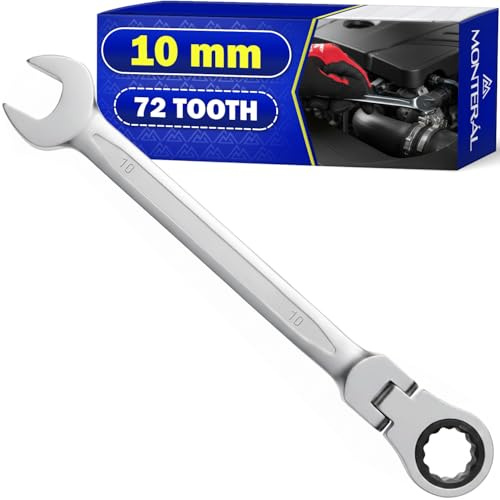 Llave Fija con Carraca 10mm 72 Dientes Llave Trinquete Combinada Acero CrV