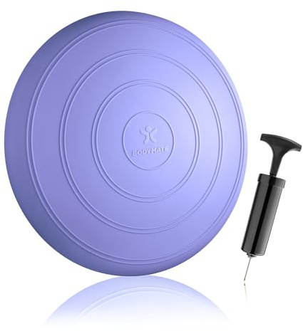 BODYMATE Bollsittkudde Comfort inkl. pump FRENCH-LAVENDER 33 cm diameter – balanskudde, sittbollskudde, luftkudde, balanskudde – kärna, fitness, rehabilitering, koordination och ryggträning