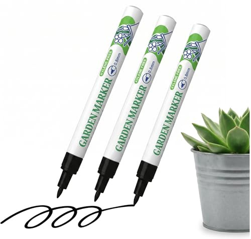 poluu Garden Marker Pens,Black Permanent Markers (3 PCS Black)
