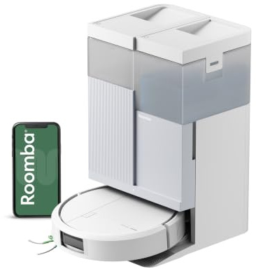 iRobot Roomba Plus 416 Combo Robot+AutoWash- 20KPa -Base Multifonction - Lavage et séchage à l'air Chaud des lingettes - LiDAR Clearview - 75 Jours d'autovidage - Accessoires supplémentaires - Blanc