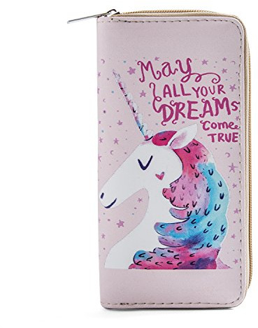 DonDon dam plånbok portmonnä enhörning unicorn mönster Dreams come true