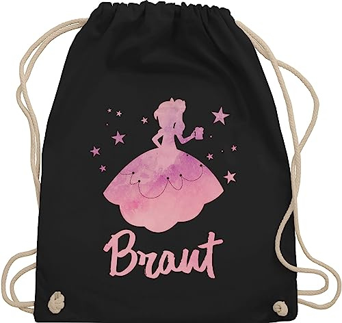 Shirtracer Turnbeutel Rucksack - Junggesellenabschied Frauen - JGA Prinzessin - Braut - Unisize - Schwarz - geschenk an brauttaschen bachelorette party beutelrucksäcke junggesellinnenabschied outfit