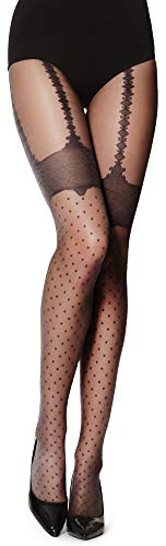 Merry Style Strumpfhosen Damen bequeme Feinstrumpfhose damen aus Microfaser Strumpfhose mit Muster 40 DEN MS 262