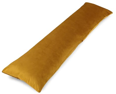 Totsy Baby Seitenschläferkissen 145 x 40 cm Schlafkissen mit Bezug - Body Pillow Seitenschlafkissen Komfortkissen Erwachsene Velvet Senf