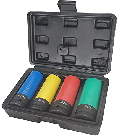 ACEBON 4-teilig Schlagschrauber Nüsse Set 1/2 Zoll mit Felgenschutz, 17/19/21/22 mm Radschrauben Nuss für Drehmoment- und Schlagschrauber, mit Aufbewahrungsbox