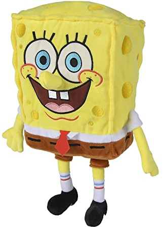 Simba 109491000 - Spongebob Schwammkopf Plüsch 35cm, Plüschfigur mit recyceltem Füllmaterial, ab den ersten Lebensmonaten