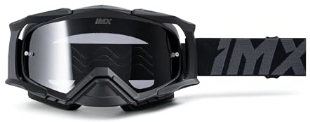IMX RACING DUST Motorrad Schutzbrille | Dunkler Rauch und Klares Visier inklusive | Anti-Beschlag und Anti-Kratz Linse | Nasenschutz | Band mit Silikondruck | Drei Lagen Schaum